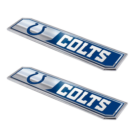 Fanmats Indianapolis Colts 2 Piece Heavy Duty Aluminum Embossed Truck Emblem Set Fan Gear NFL Indianapolis Colts