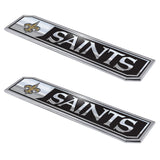Fanmats New Orleans Saints 2 Piece Heavy Duty Aluminum Embossed Truck Emblem Set Fan Gear NFL New Orleans Saints