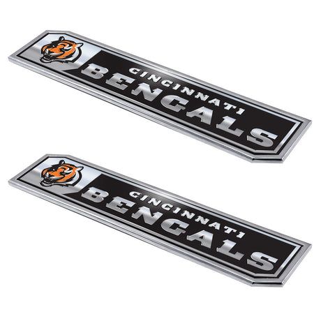 Fanmats Cincinnati Bengals 2 Piece Heavy Duty Aluminum Embossed Truck Emblem Set Fan Gear NFL Cincinnati Bengals