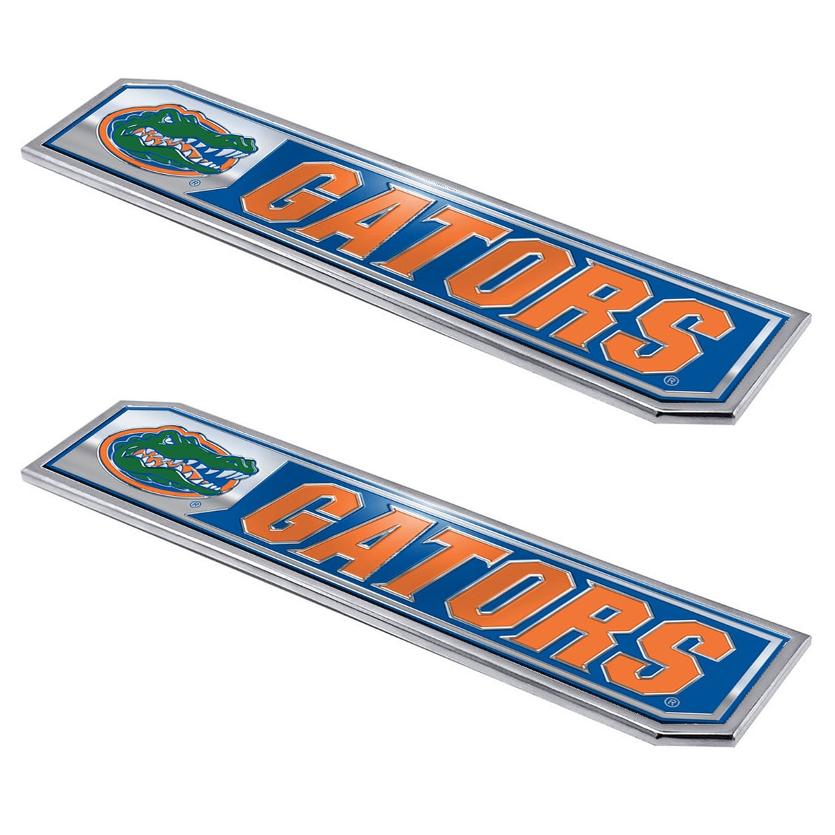 Fanmats Florida Gators 2 Piece Heavy Duty Aluminum Embossed Truck Emblem Set Fan Gear NCAA Florida Gators