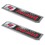 Fanmats Tampa Bay Buccaneers 2 Piece Heavy Duty Aluminum Embossed Truck Emblem Set Fan Gear NFL Tampa Bay Buccaneers