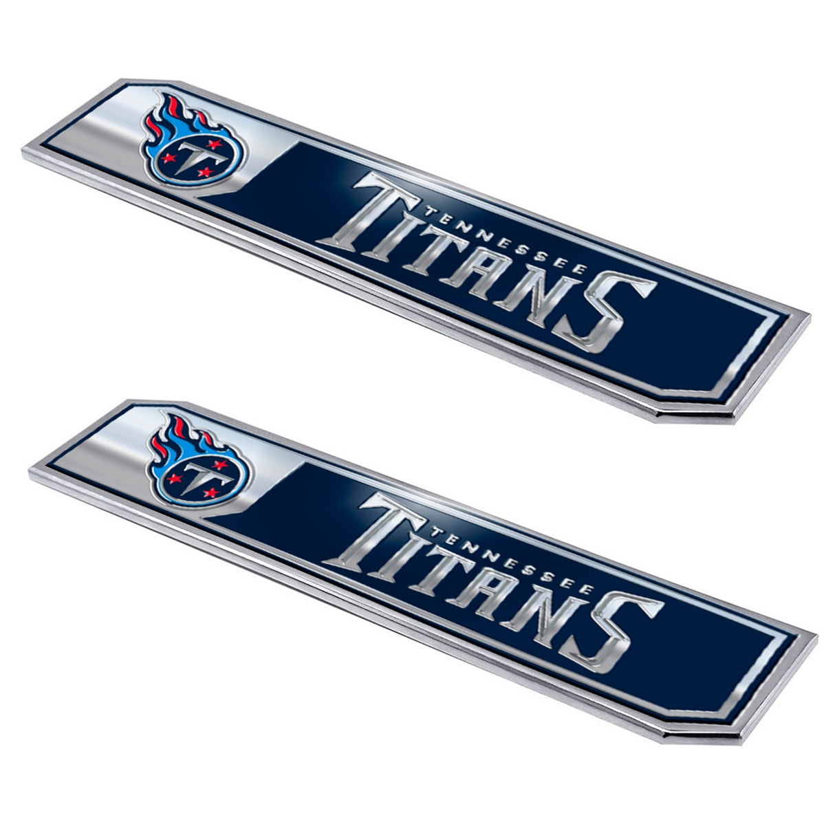 Fanmats Tennessee Titans 2 Piece Heavy Duty Aluminum Embossed Truck Emblem Set Fan Gear NFL Tennessee Titans