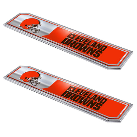 Fanmats Cleveland Browns 2 Piece Heavy Duty Aluminum Embossed Truck Emblem Set Fan Gear NFL Cleveland Browns