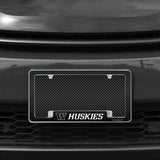 Rico Industries NCAA Washington Huskies Carbon Fiber 12" x 6" Chrome License Plate Frame-1