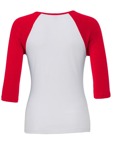 Bella + Canvas Ladies' Baby Rib 3/4-Sleeve Contrast Raglan T-Shirt