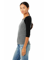 BELLA + CANVAS Ladies' Baby Rib 3/4-Sleeve Contrast Raglan T-Shirt