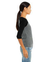 BELLA + CANVAS Ladies' Baby Rib 3/4-Sleeve Contrast Raglan T-Shirt