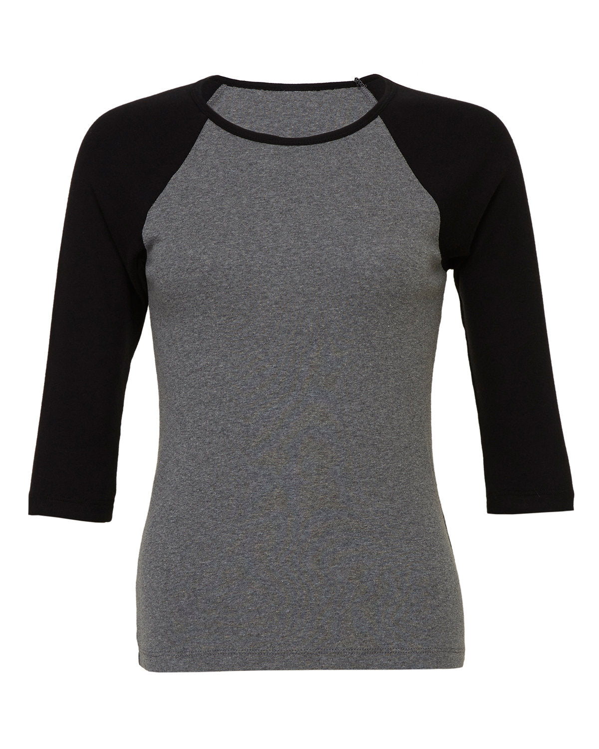BELLA + CANVAS Ladies' Baby Rib 3/4-Sleeve Contrast Raglan T-Shirt