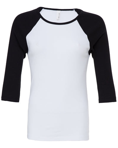 Bella + Canvas Ladies' Baby Rib 3/4-Sleeve Contrast Raglan T-Shirt