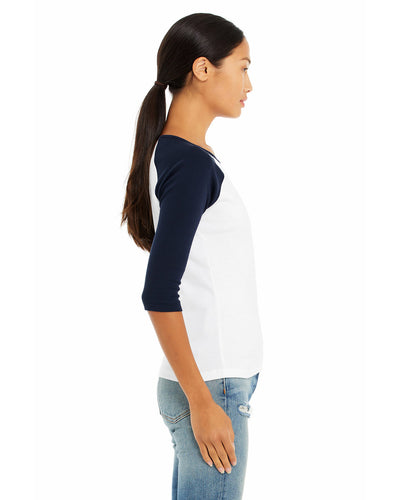 Bella + Canvas Ladies' Baby Rib 3/4-Sleeve Contrast Raglan T-Shirt
