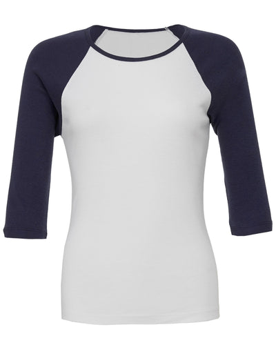Bella + Canvas Ladies' Baby Rib 3/4-Sleeve Contrast Raglan T-Shirt