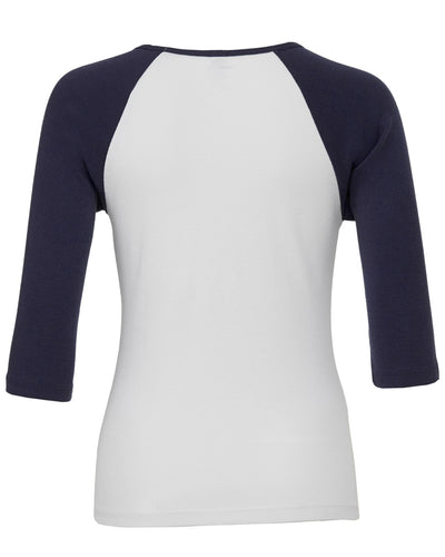 Bella + Canvas Ladies' Baby Rib 3/4-Sleeve Contrast Raglan T-Shirt