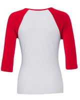 BELLA + CANVAS Ladies' Baby Rib 3/4-Sleeve Contrast Raglan T-Shirt