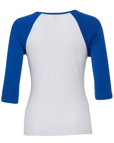 Bella + Canvas Ladies' Baby Rib 3/4-Sleeve Contrast Raglan T-Shirt