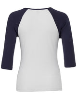 BELLA + CANVAS Ladies' Baby Rib 3/4-Sleeve Contrast Raglan T-Shirt
