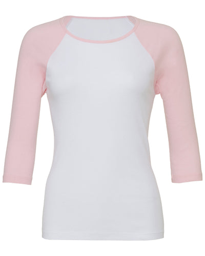 Bella + Canvas Ladies' Baby Rib 3/4-Sleeve Contrast Raglan T-Shirt