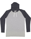 LAT Men's Fine Jersey Hooded Long Sleeve Raglan T-Shirt LAT