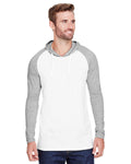 LAT Men's Fine Jersey Hooded Long Sleeve Raglan T-Shirt LAT