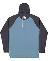 LAT Men's Fine Jersey Hooded Long Sleeve Raglan T-Shirt LAT