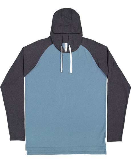 LAT Men's Fine Jersey Hooded Long Sleeve Raglan T-Shirt LAT