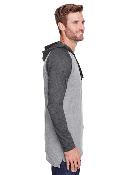 LAT Men's Fine Jersey Hooded Long Sleeve Raglan T-Shirt LAT