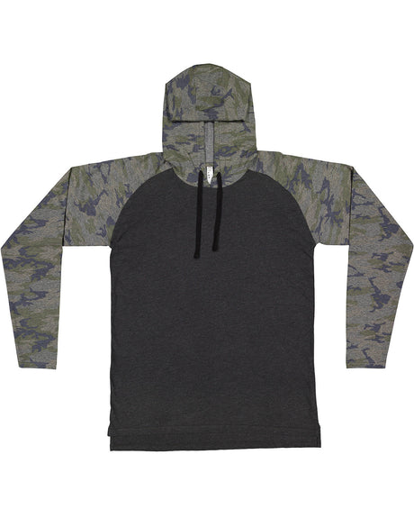 LAT Men's Fine Jersey Hooded Long Sleeve Raglan T-Shirt LAT