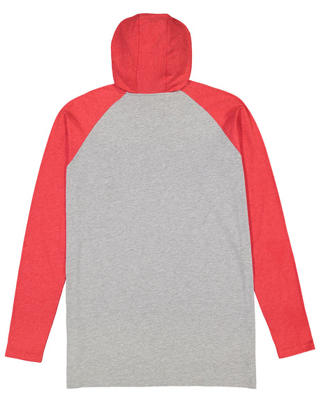 LAT Men's Fine Jersey Hooded Long Sleeve Raglan T-Shirt LAT