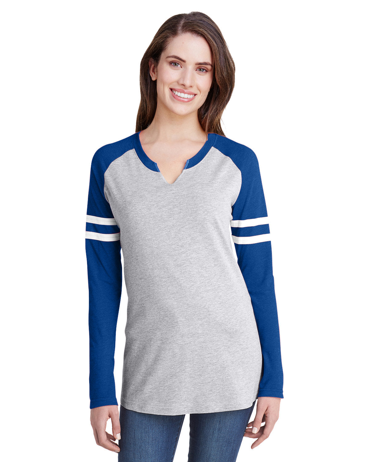 LAT Women's Fine Jersey Mash Up Long Sleeve T-Shirt LAT