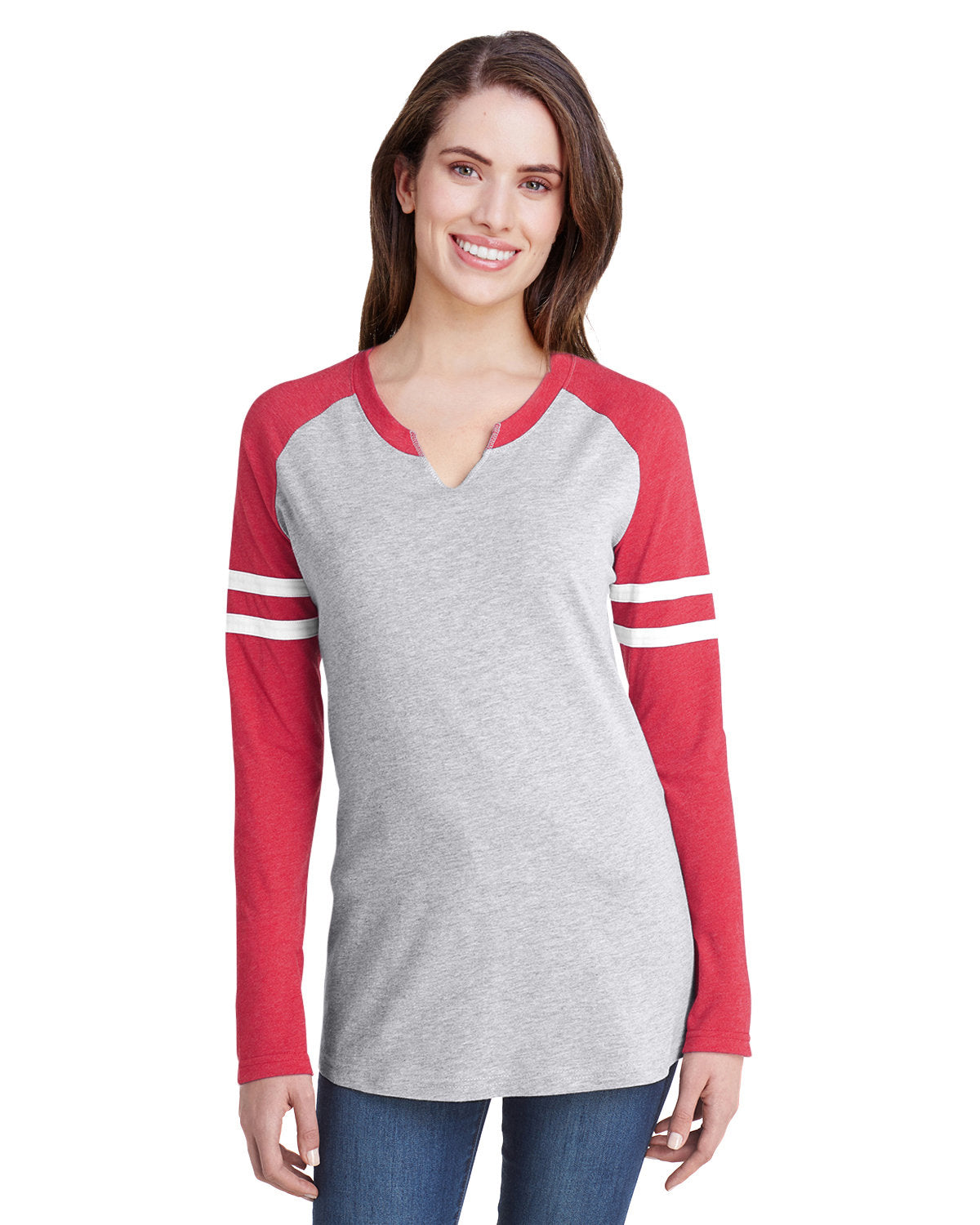 LAT Women's Fine Jersey Mash Up Long Sleeve T-Shirt LAT
