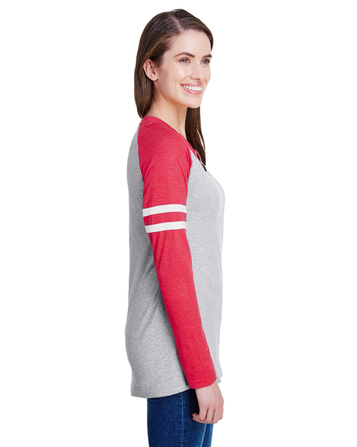 LAT Women's Fine Jersey Mash Up Long Sleeve T-Shirt LAT
