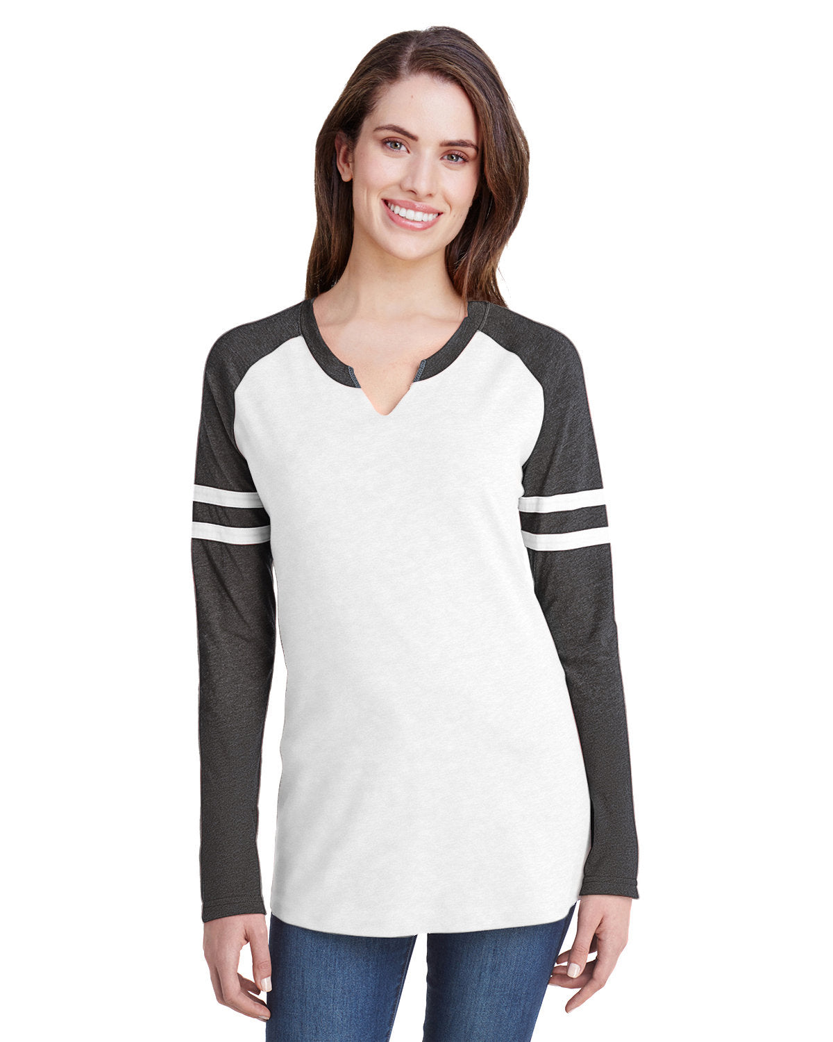LAT Women's Fine Jersey Mash Up Long Sleeve T-Shirt LAT