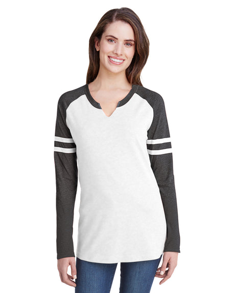 LAT Women's Fine Jersey Mash Up Long Sleeve T-Shirt LAT