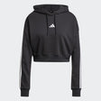 adidas Women's Essentials 3-Stripes Crop Hoodie Womens Apparel Sweatshirts & Fleece
