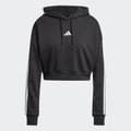 adidas Women's Essentials 3-Stripes Crop Hoodie Womens Apparel Sweatshirts & Fleece