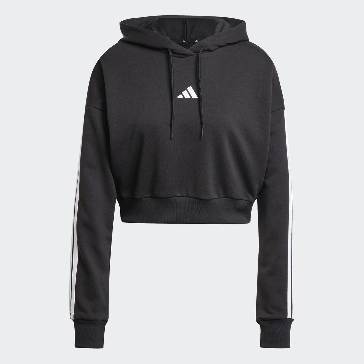 adidas Women's Essentials 3-Stripes Crop Hoodie Womens Apparel Sweatshirts & Fleece