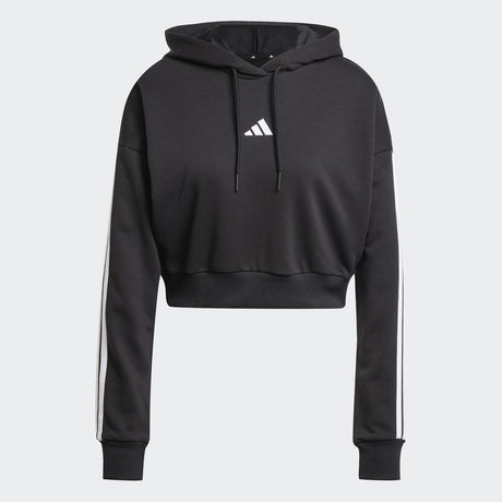 adidas Women's Essentials 3-Stripes Crop Hoodie Womens Apparel Sweatshirts & Fleece