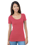 Bayside Junior's 4.2 oz., Fine Jersey Wide Scoop Neck T-Shirt Bayside