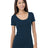 Bayside Junior's 4.2 oz., Fine Jersey Wide Scoop Neck T-Shirt Bayside