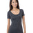 Bayside Junior's 4.2 oz., Fine Jersey Wide Scoop Neck T-Shirt Bayside