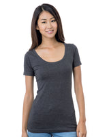 Bayside Junior's 4.2 oz., Fine Jersey Wide Scoop Neck T-Shirt Bayside