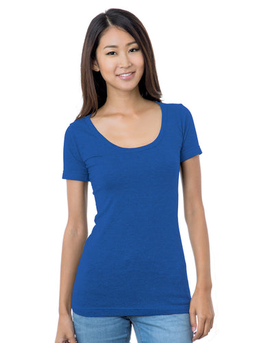 Bayside Junior's 4.2 oz., Fine Jersey Wide Scoop Neck T-Shirt
