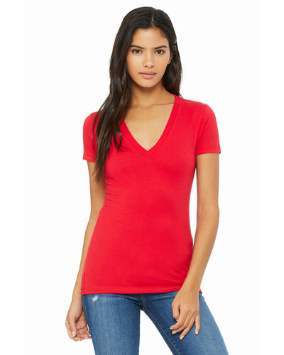 Bella + Canvas Ladies' Jersey Short-Sleeve Deep V-Neck T-Shirt