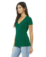 BELLA + CANVAS Ladies' Jersey Short-Sleeve Deep V-Neck T-Shirt Womens Apparel Shirts & Tops