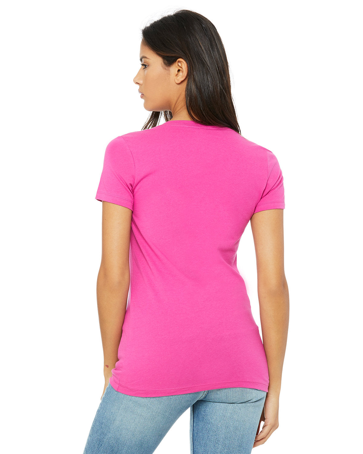 BELLA + CANVAS Ladies' Jersey Short-Sleeve Deep V-Neck T-Shirt Womens Apparel Shirts & Tops
