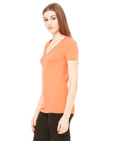 BELLA + CANVAS Ladies' Jersey Short-Sleeve Deep V-Neck T-Shirt Womens Apparel Shirts & Tops