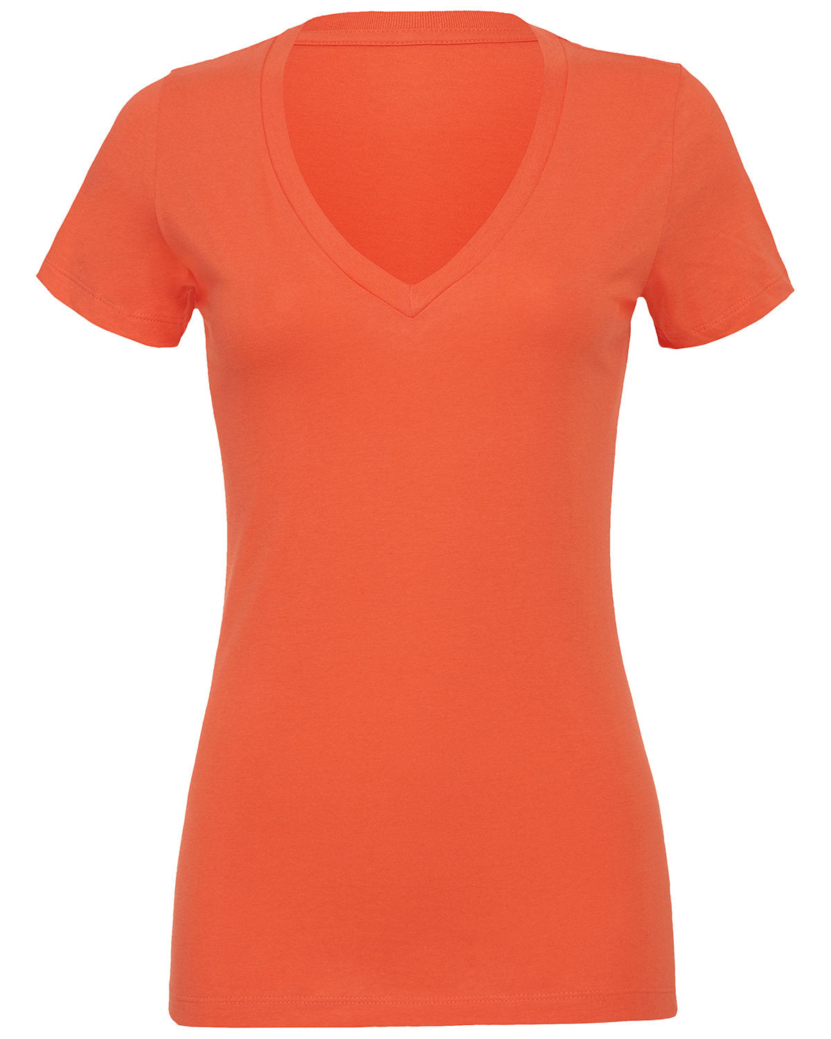 BELLA + CANVAS Ladies' Jersey Short-Sleeve Deep V-Neck T-Shirt Womens Apparel Shirts & Tops