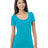 Bayside Junior's 4.2 oz., Fine Jersey Wide Scoop Neck T-Shirt Bayside