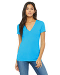 BELLA + CANVAS Ladies' Jersey Short-Sleeve Deep V-Neck T-Shirt Womens Apparel Shirts & Tops
