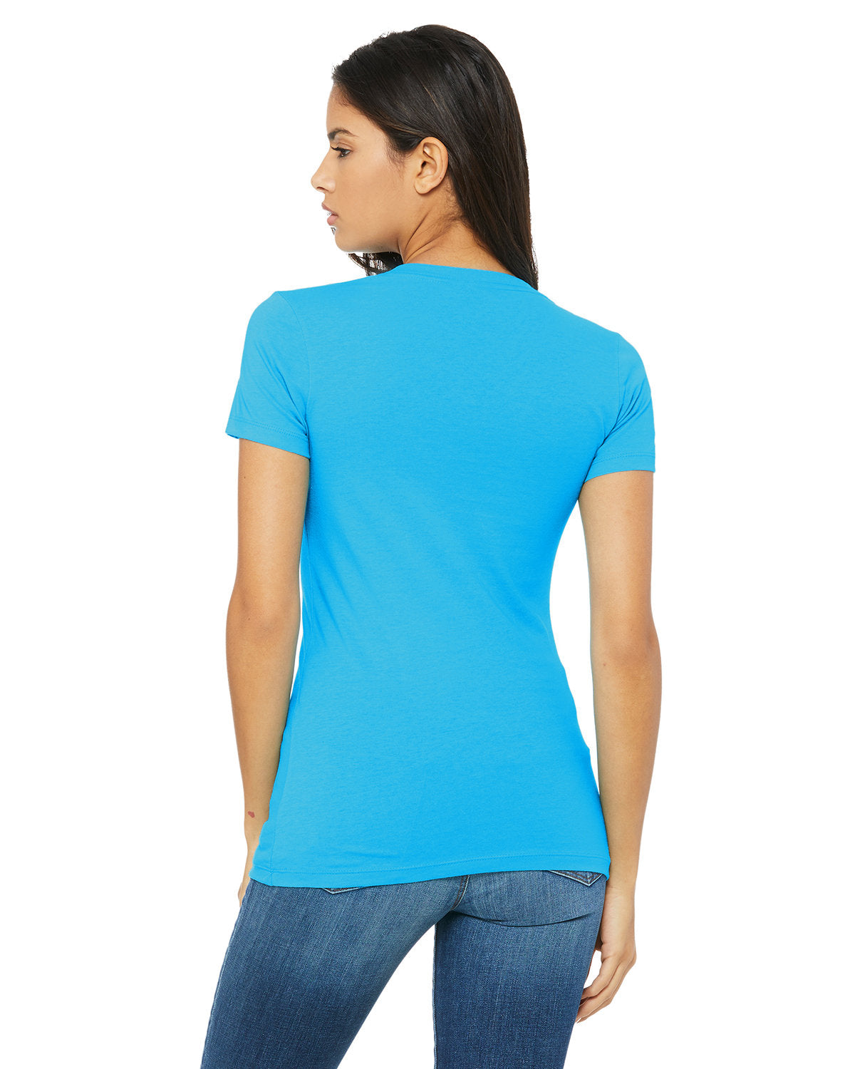 BELLA + CANVAS Ladies' Jersey Short-Sleeve Deep V-Neck T-Shirt Womens Apparel Shirts & Tops