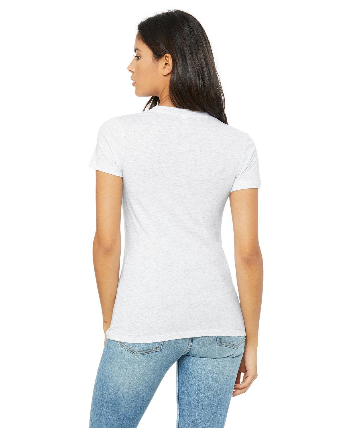 BELLA + CANVAS Ladies' Jersey Short-Sleeve Deep V-Neck T-Shirt Womens Apparel Shirts & Tops
